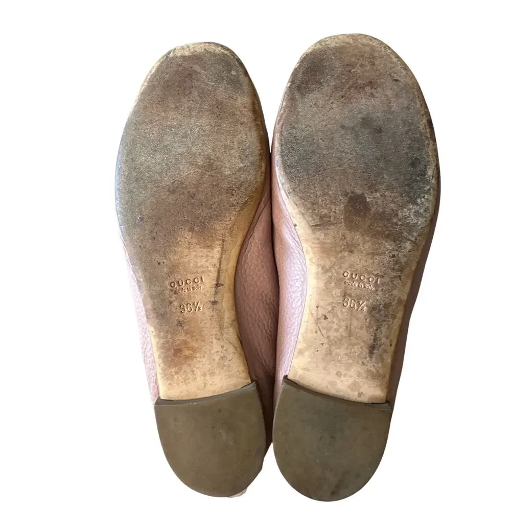 Gucci Ballet Flats Interlocking G Dusty Pink Leather 36.5 - Picture 6 of 14